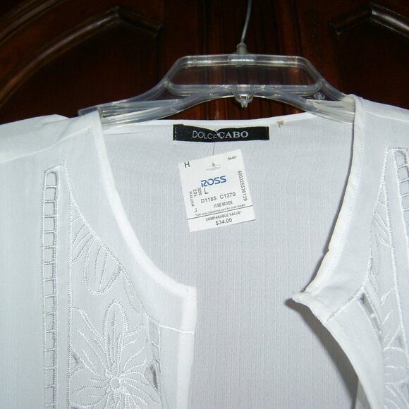 DolceCabo White Delicte Blouse, Cardigan, NWT - Picture 3 of 4